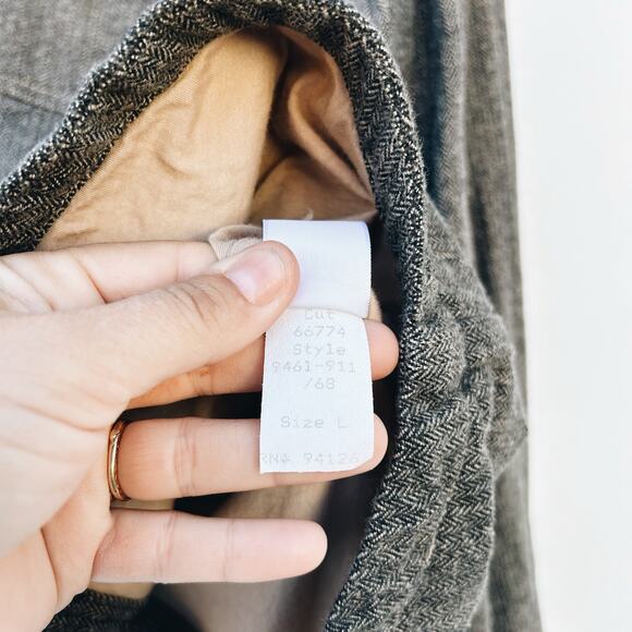 CP Shades Women's Thick Cotton Herringbone Button Down Long Sleeve Shirt Large - Picture 9 of 10